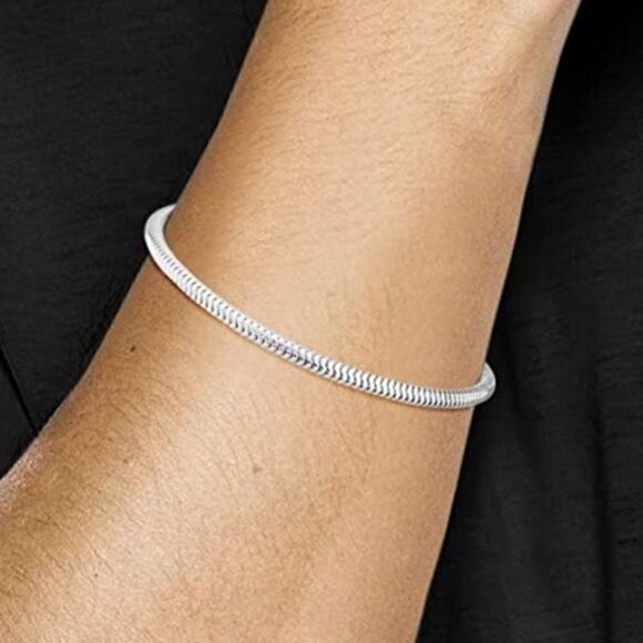NEW 925 Sterling Silver Snake Chain Bracelet - Picture 2 of 9